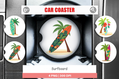 Car Coaster Surfboard Product Image 1