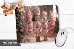 Pastel Nutcracker Trio Amid Festive Decor Mouse Pad PNG Product Image 1