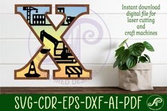 Construction Large X wall Letter 3 layer sign Product Image 1