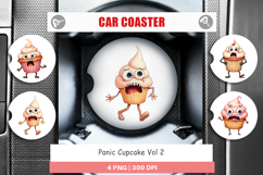 Car Coaster Panic Cupcake Product Image 1