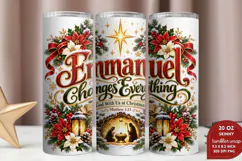 Emmanuel 20oz Tumbler Wrap, Christian Nativity Tumbler Wrap, Product Image 2