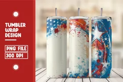 Patriotic 4th of July Tumbler Wrap Design Product Image 1