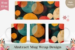 Retro Mug Wrap Design, Colorful Circles Mug Sublimation Product Image 1