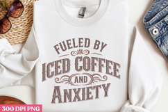 Fueled by iced coffee PNG, Retro Funny Coffee Sub Product Image 2