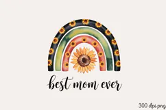 best mom ever PNG, Sunflower Mom Life Sublimation Product Image 2