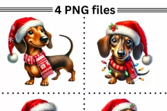 Dachshund Christmas Png, Cute Pet Sublimation Graphics Product Image 2