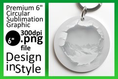 Majestic Canyon 3D Circle Keychain PNG Sublime Product Image 1