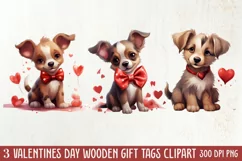 Cute Valentine Dog Clipart, Valentines Day Dog Clipart Product Image 1