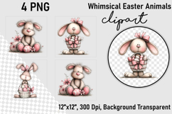 Whimsical Easter Animals Clipart Product Image 1