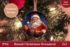 Santa Claus Round Ornament, Santa Claus Product Tag Design Product Image 1