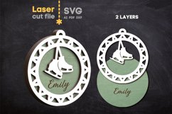 Skates Christmas Tree Toy SVG laser cut file for Glowforge Product Image 2