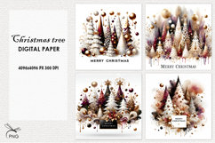 Christmas trees digital paper, background clipart Product Image 1