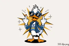 Duck flipping off PNG, Animal Funny Quotes Sublimation PNG Product Image 1