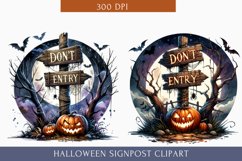 Halloween Signpost clipart, Spooky Signpost sublimation Product Image 1