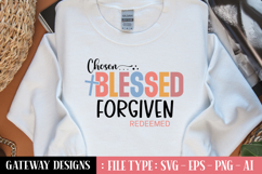 Chosen Blessed Forgiven Redeemed svg design Product Image 1