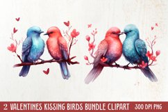 Breeds of Valentine Kissing Birds, Valentine's Day Clipart Product Image 1
