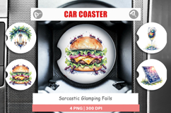 Sarcastic Glamping Fails Car Coaster Product Image 1