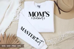 Mom's heart SVG - Mother's Day Sleeve T shirt Design Product Image 1