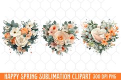 Happy Spring Clipart, Happy Spring Sublimation Product Image 1