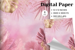 Pink Abstract Wave Background Digital Paper Wallpaper_7 Product Image 1