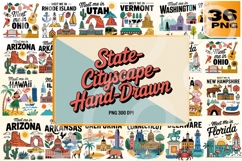 USA States Hand-Drawn PNG Bundle Product Image 1