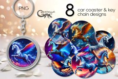 Pegasus | 8 Car coaster &amp; key chain sublimation designs Product Image 1