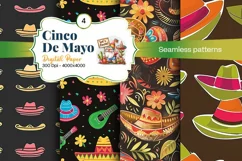 Cinco de Mayo digital paper, fiesta digital paper Product Image 1