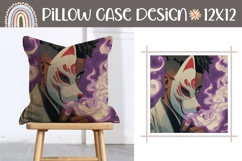 Samurai Mask Pillow Design, Japanese Pillow Sublimation Product Image 1
