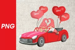 valentine's day gnomes in the car png gnomes with hearts png Product Image 1