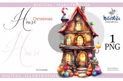 Christmas Elves at the House, New Year's Dwarf House PNG Product Image 1