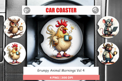 Car Coaster Grumpy Animal Morning Product Image 1