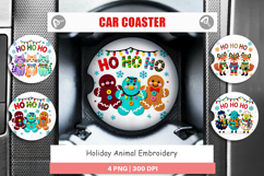 Holiday Animal Embroidery Car Coaster Product Image 1