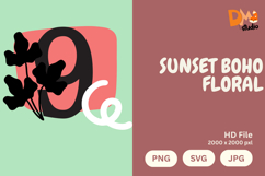 Sunset Boho Floral Monogram Product Image 1
