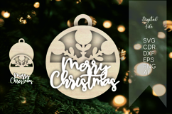 merry christmas layered ornaments svg files laser cut Product Image 1