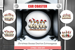 Christmas Goose Emotions Car Coaster Product Image 1