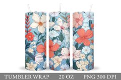 Flowers Tumbler Design. Spring Flowers Tumbler Wrap Product Image 1