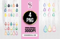 Watercolor Raindrop Clipart PNG Product Image 1
