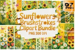Sunshine Strokes Sunflower Garden Brush PNG Pack Product Image 1