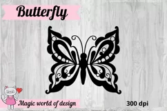 Butterfly Zentangle Silhouettes SVG, Paper Cut SVG Product Image 2