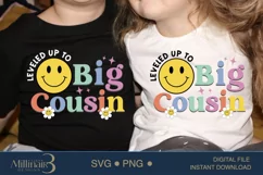Leveled Up To Big Brother Svg,Leveled Up To Big Cousin Product Image 1