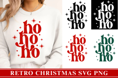 Retro Christmas Svg, Festive Holiday Quote, ho ho ho Product Image 1