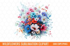 Colorful Wildflowers Sublimation Clipart Product Image 2