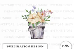 Watercolor Garden sublimation PNG Product Image 1