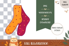 Hand Drawn Fall Illustration, Warm Socks PNG Product Image 1