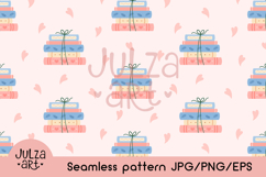 Valentine Bookish Seamless Pattern, Book Lover Background Product Image 1