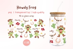 Cowboy Frog Can Glass Wrap PNG Libbey glass Cute Frog Product Image 1