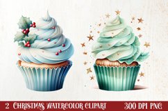 Christmas Cupcake Clipart, Christmas Clipart Product Image 1