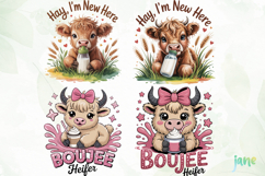 Cute Highland Cow Png Sublimation Product Image 1