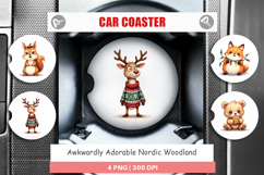 Nordic Woodland Car Coaster Product Image 1