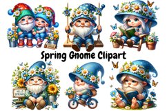 Cute Gnome Spring Clipart Sublimation PNG Design Bundle Product Image 1